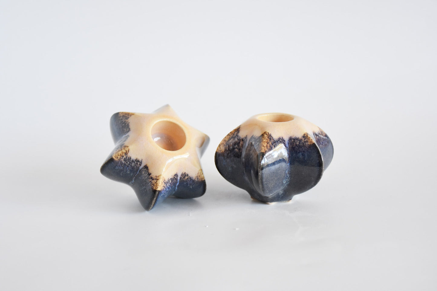 SECOND | Shabbat Candle Pair - Gold and Blue