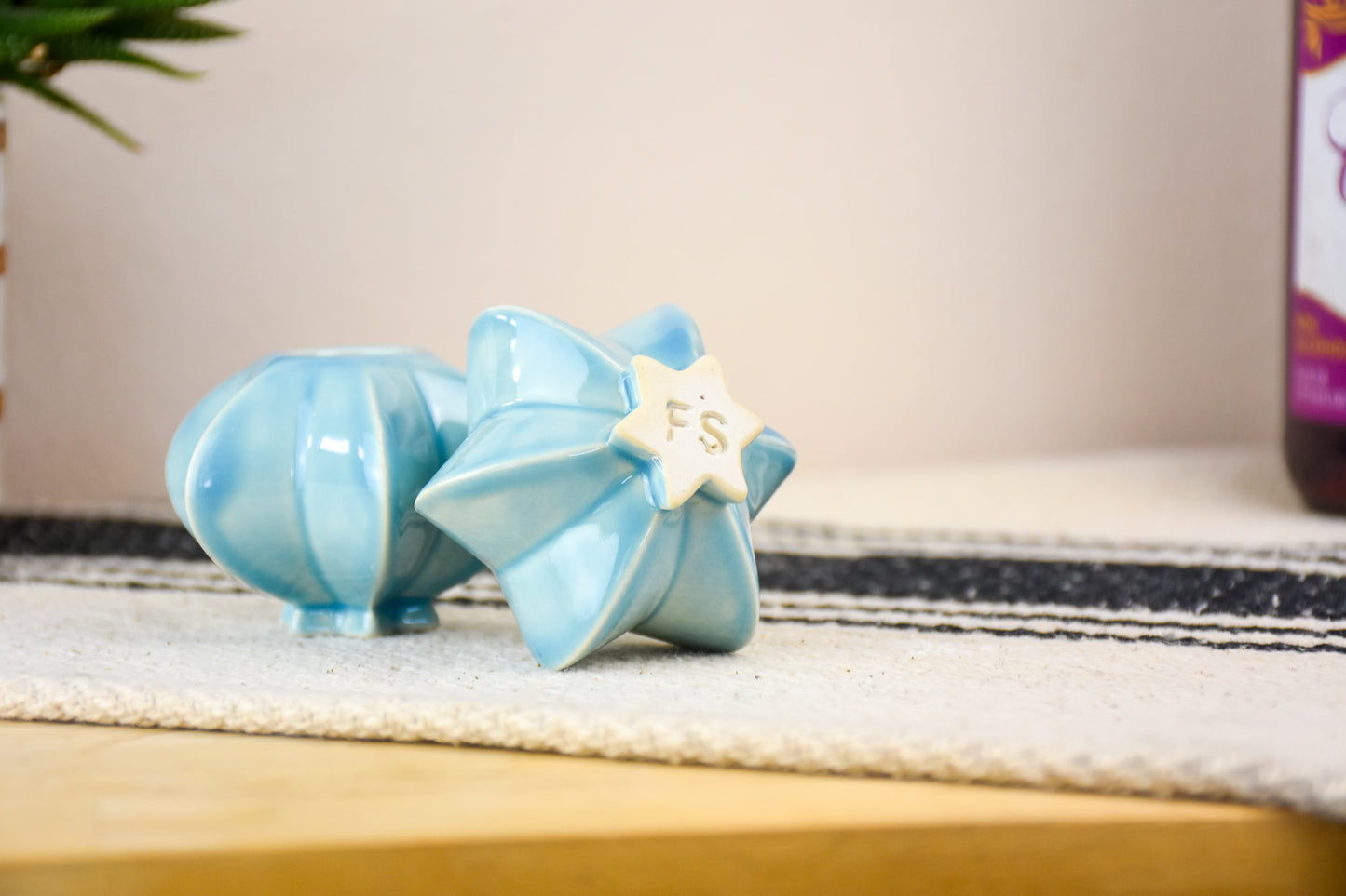 Shabbat Candle Pair - Aquamarine