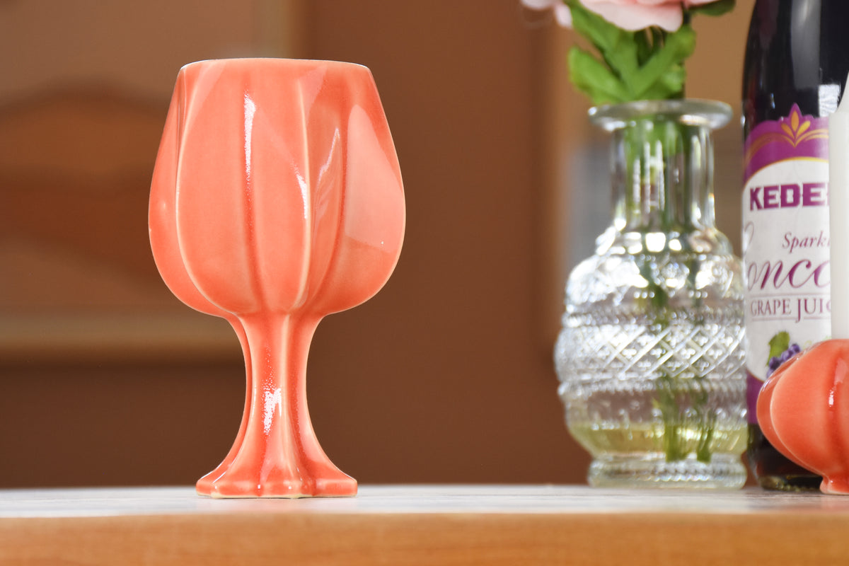 Stemmed Kiddush Cup, Coral