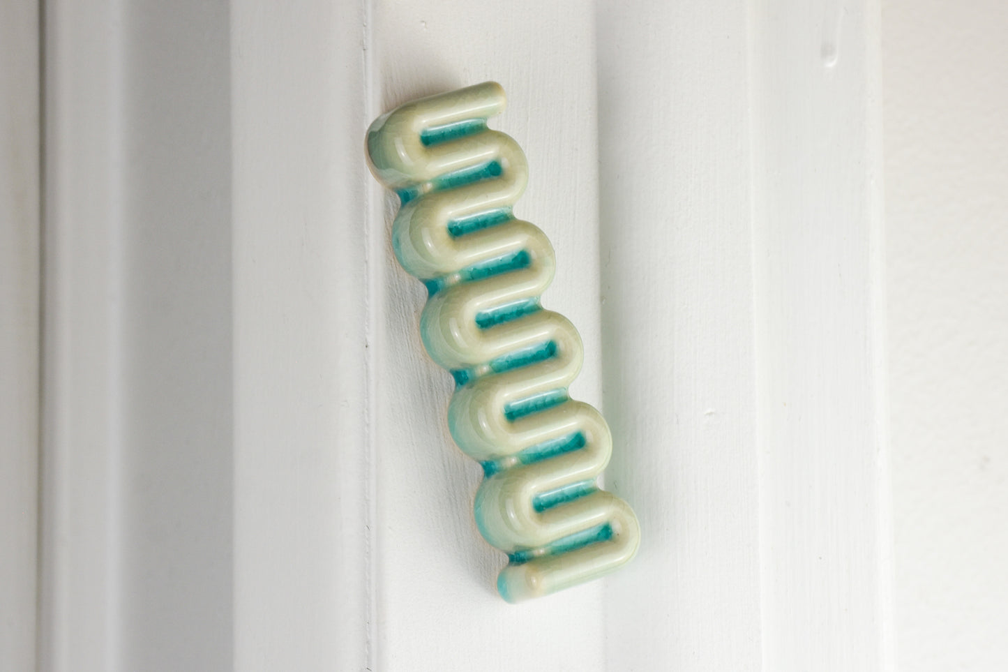 Ribbon Mezuzah - Sea Glass