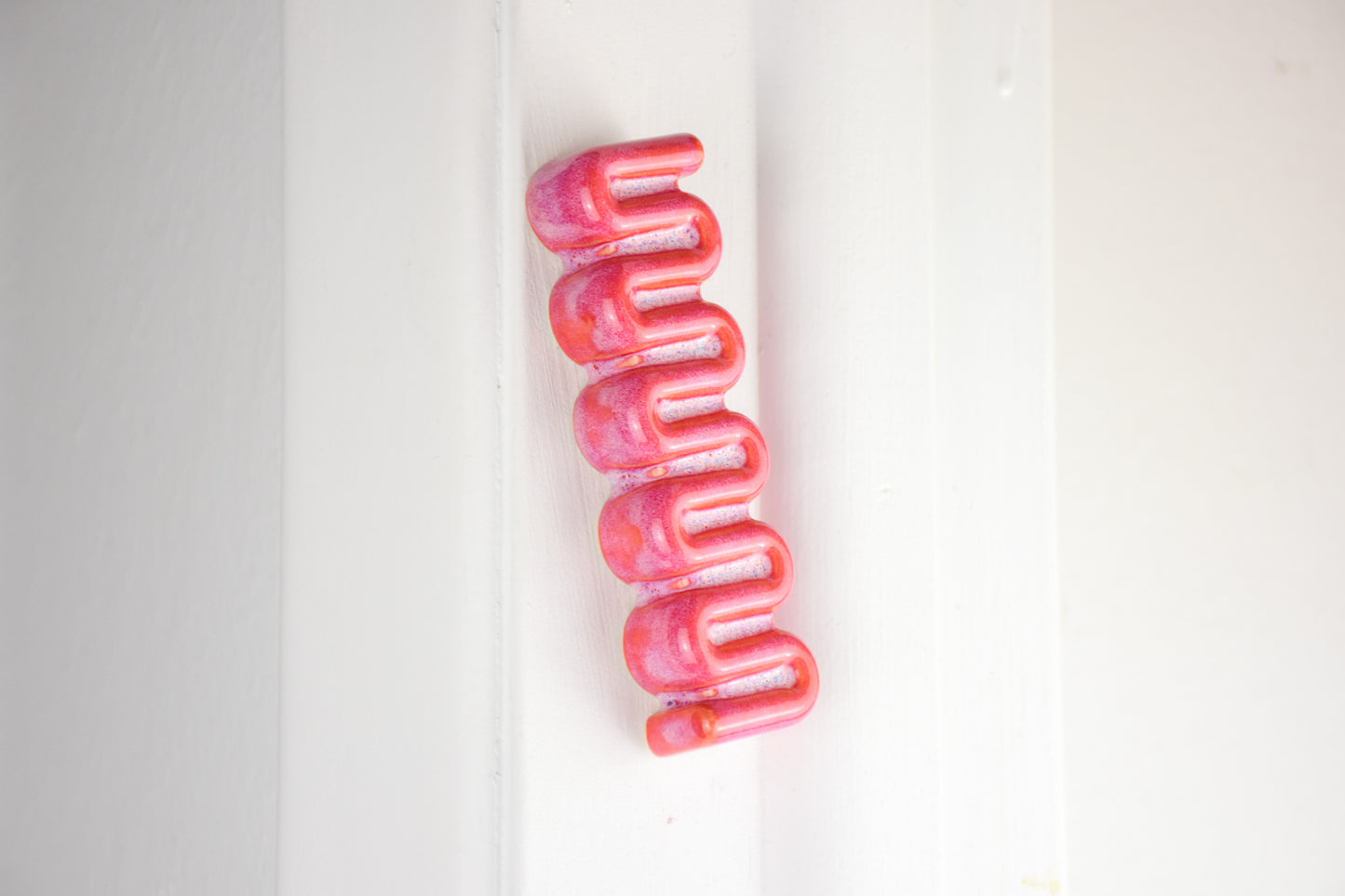 Ribbon Mezuzah - Hot Pink