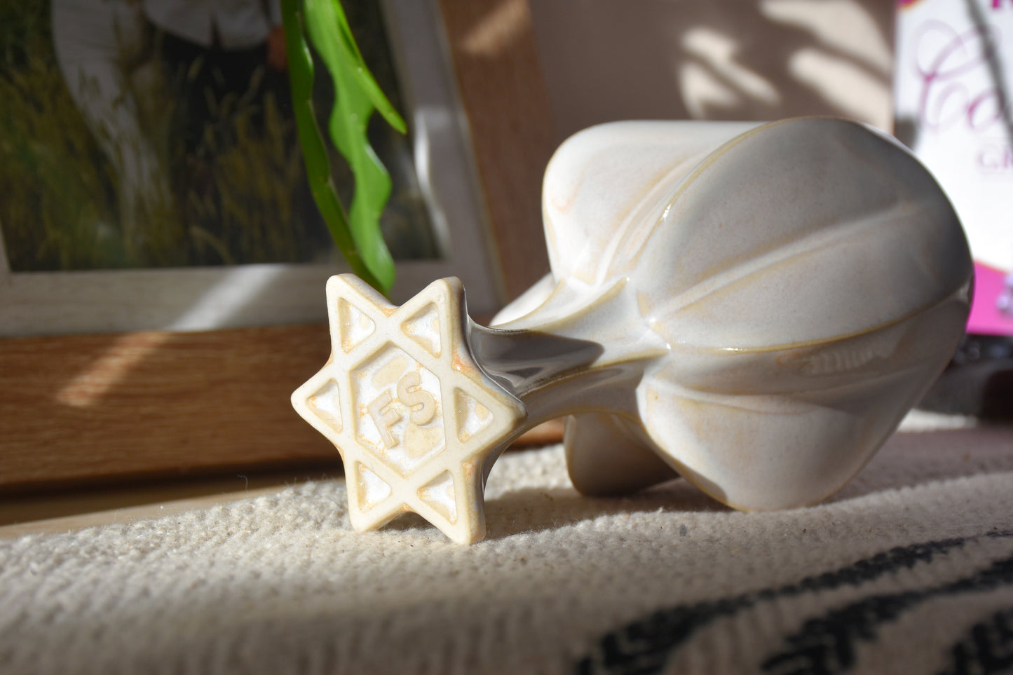 Stemmed Kiddush Cup - Cream