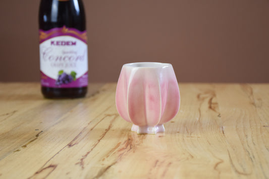 Handmade ceramic kiddush cup titled 'Pom Kiddush Cup - Blush' – modern Judaica by Feldi Studios