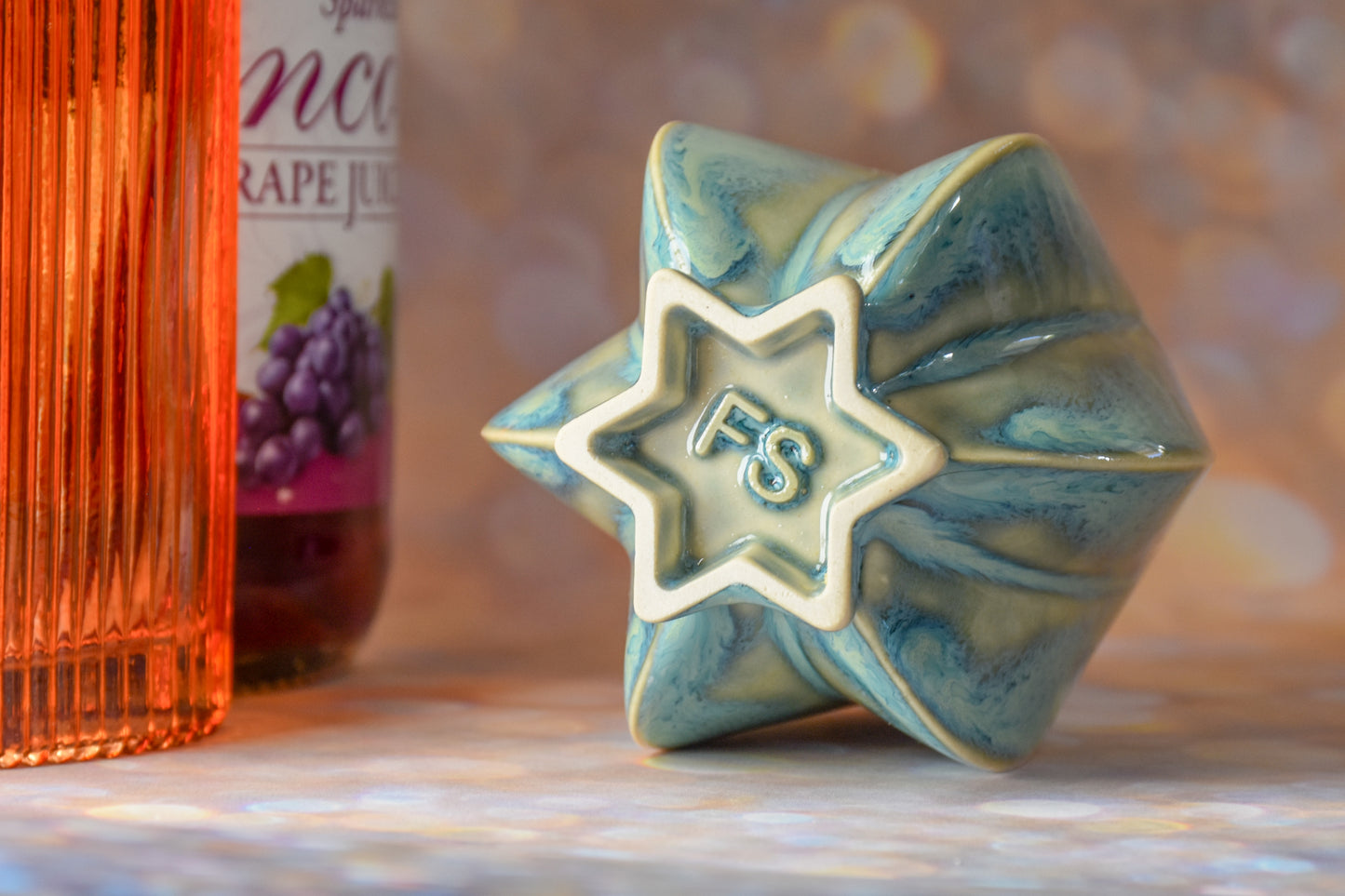 Pom Kiddush Cup - Blue and White