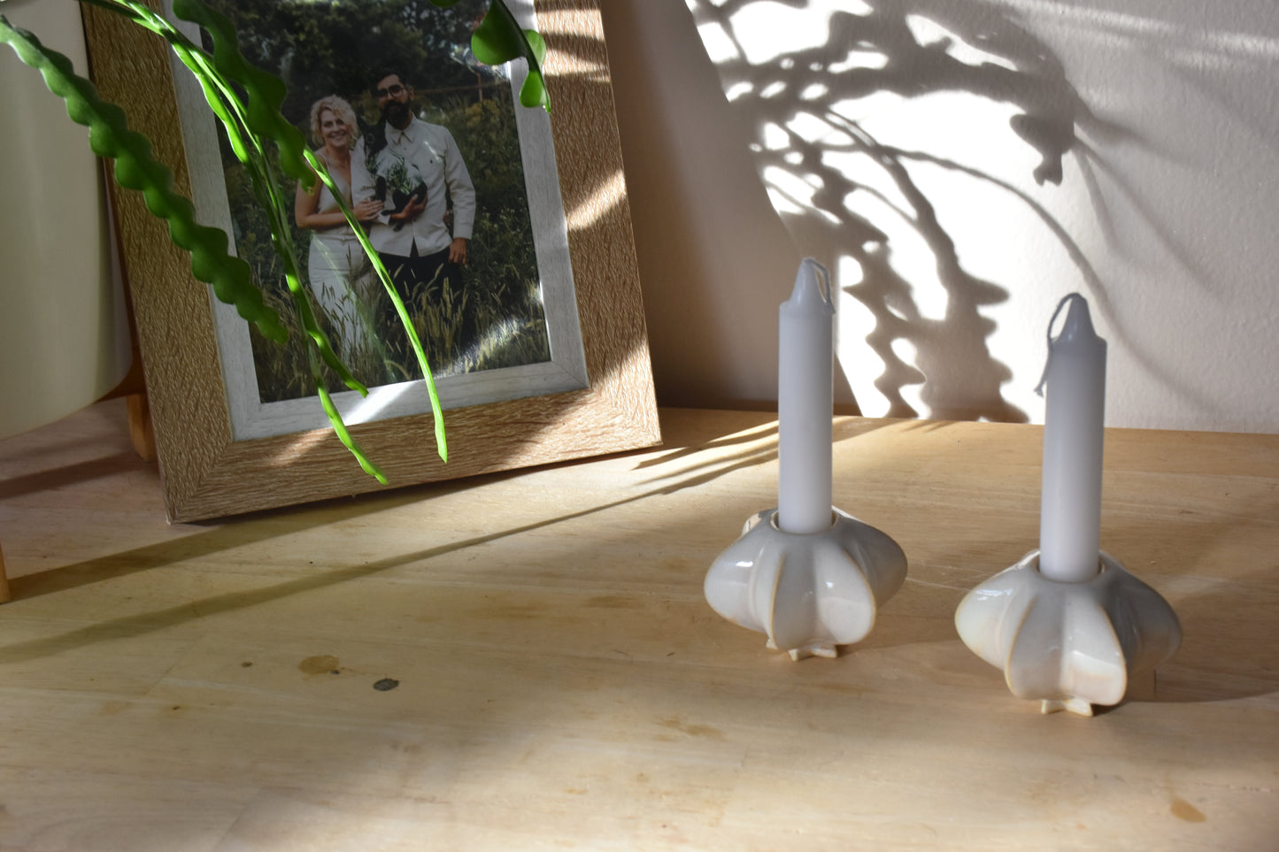 Shabbat Candle Pair - Cream