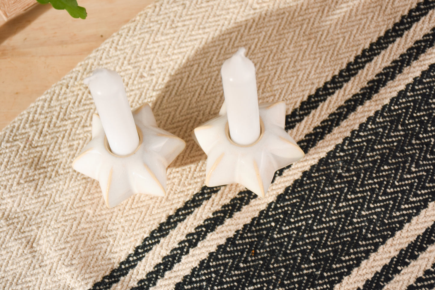 Shabbat Candle Pair - Cream