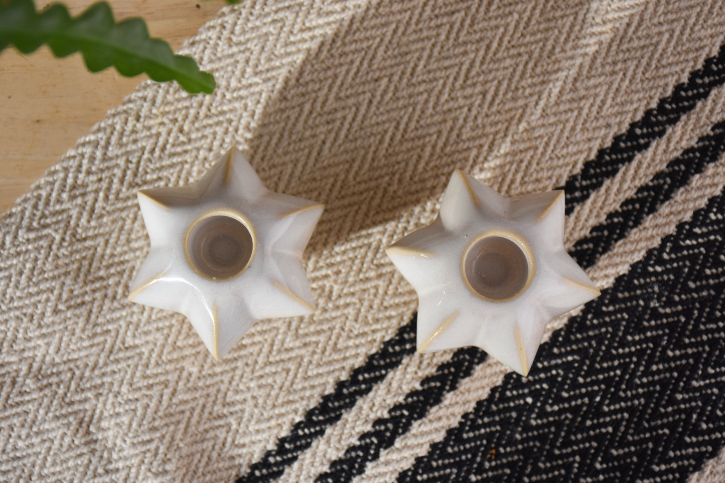 Shabbat Candle Pair - Cream