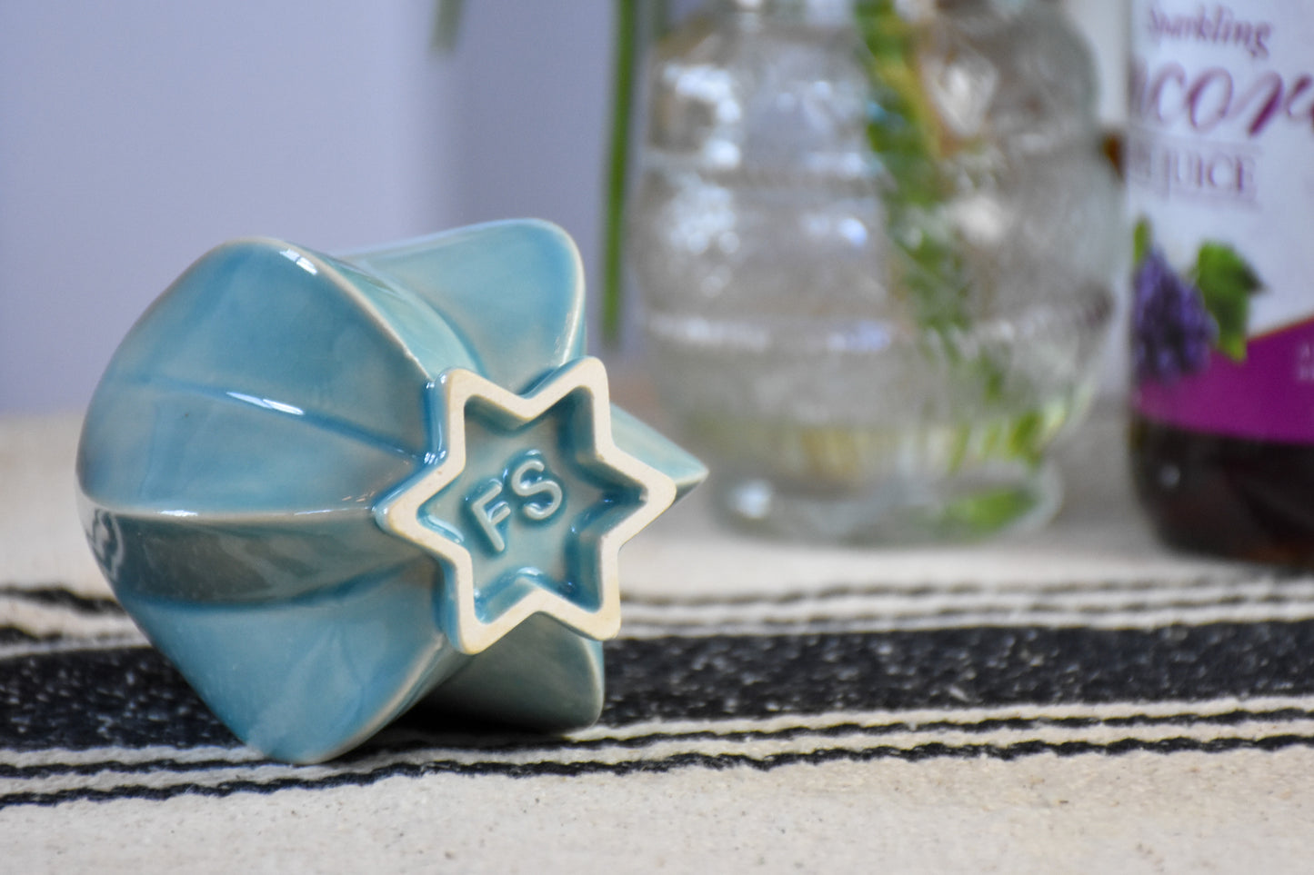 Shabbat Pom Kiddush Cup - Aquamarine