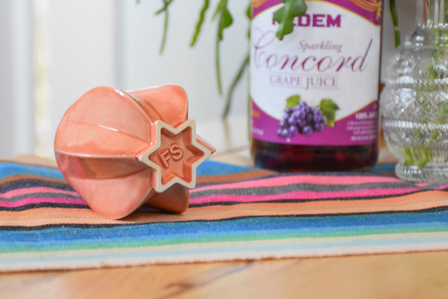 Shabbat Pom Kiddush Cup - Poppy