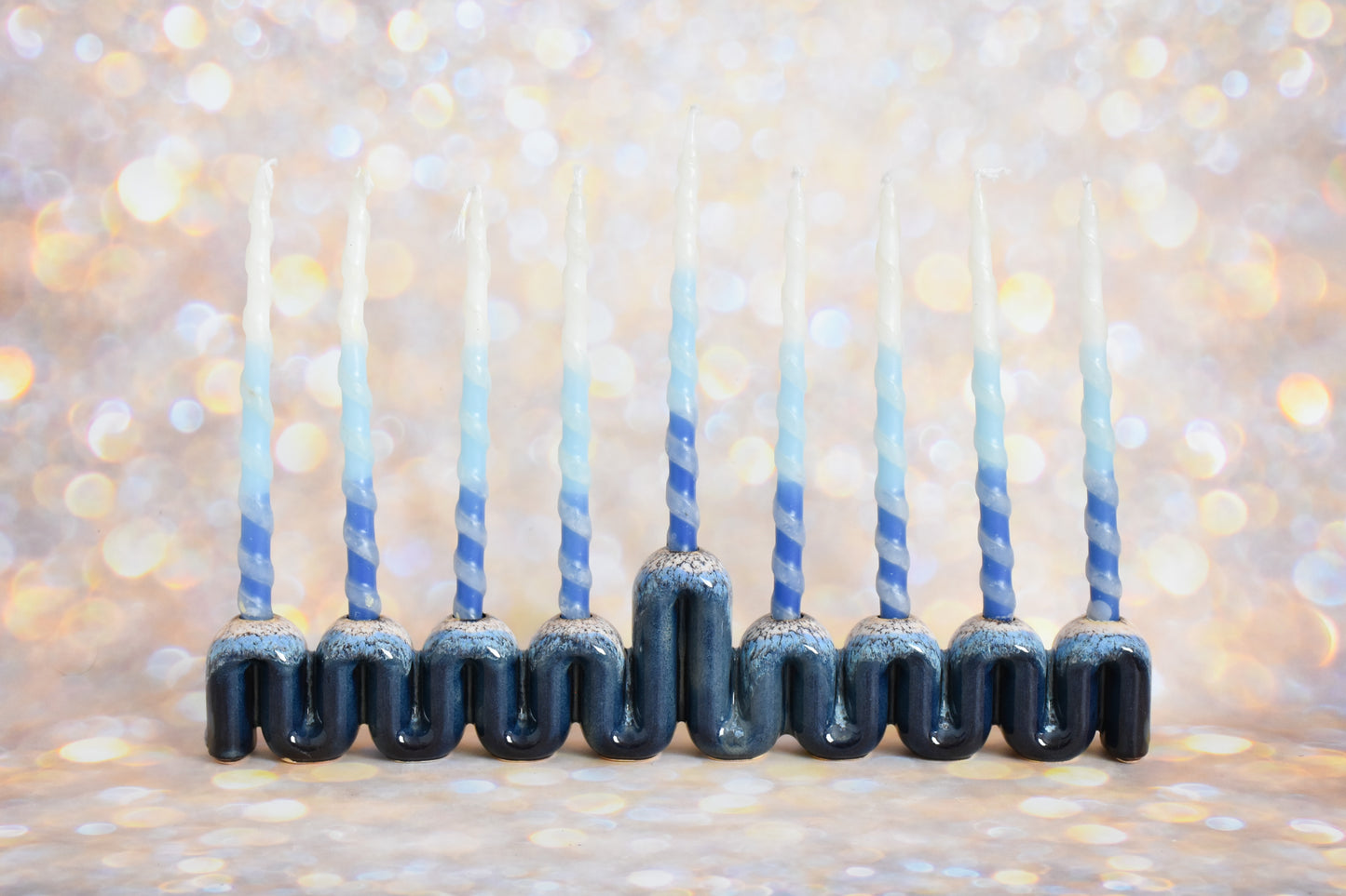 Hanukkah Menorah - Blue and Gold