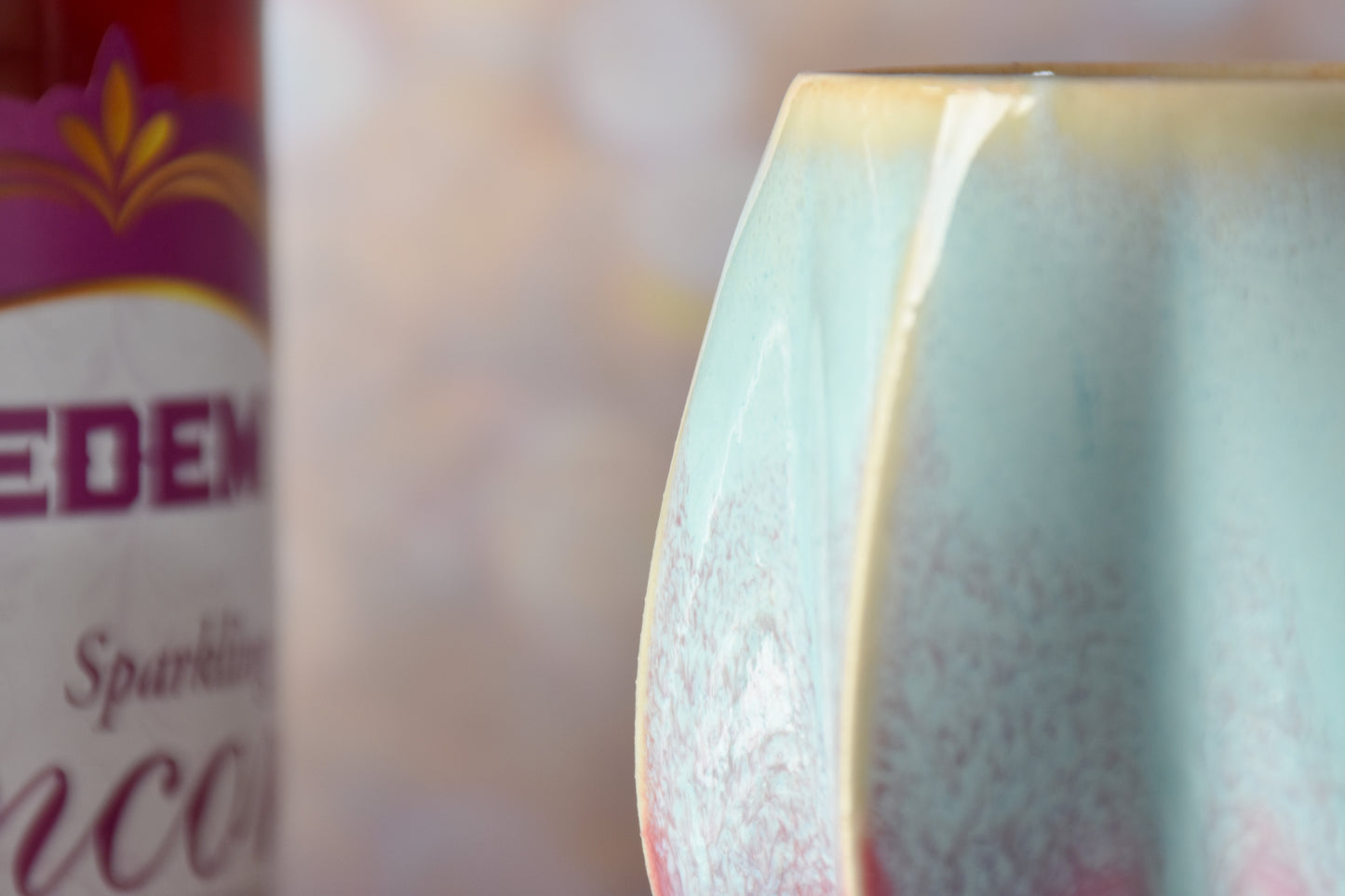 Stemmed Kiddush Cup - Cotton Candy Drip