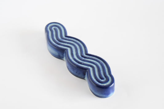 Handmade ceramic mezuzah titled 'Squizuzah Mezuzah - Princess Fade' – modern Judaica by Feldi Studios