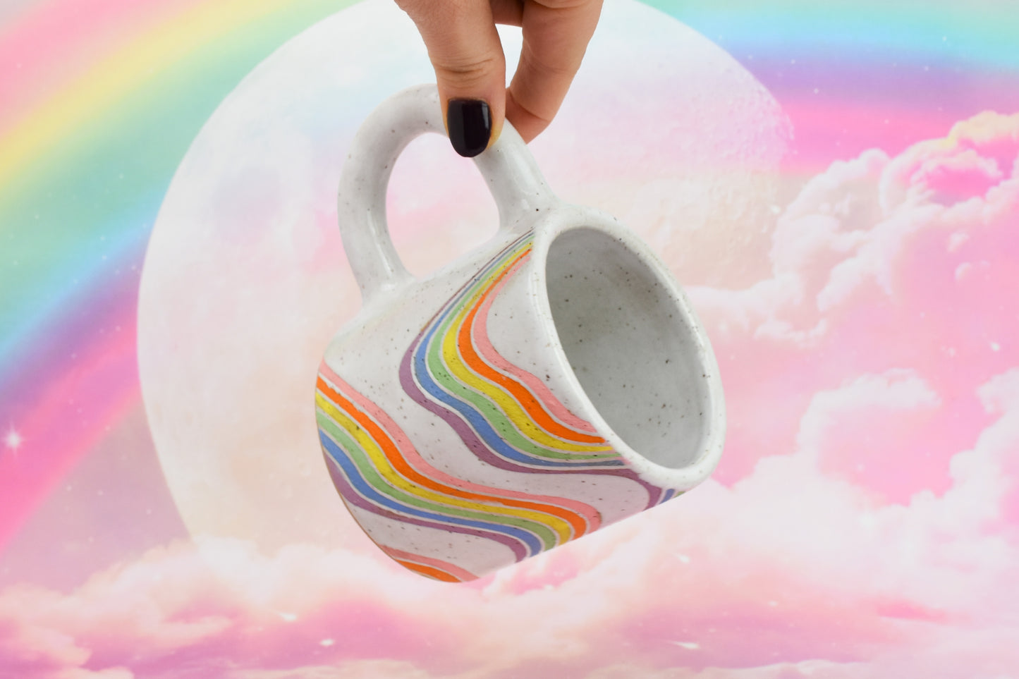 SECOND: Wavy Rainbow Mug