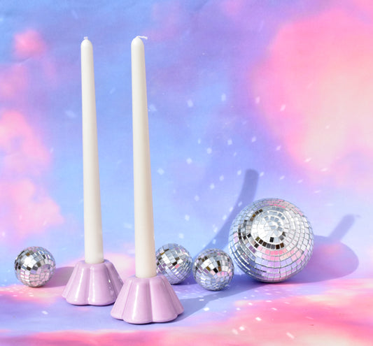 PRE ORDER - Flower Candle Holder, Grape Sherbet