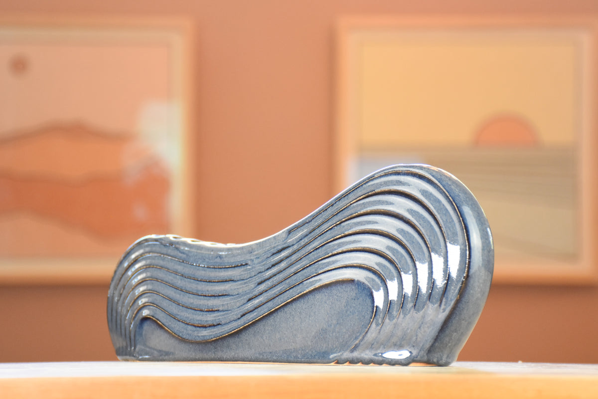 Wave Menorah, Dark Denim