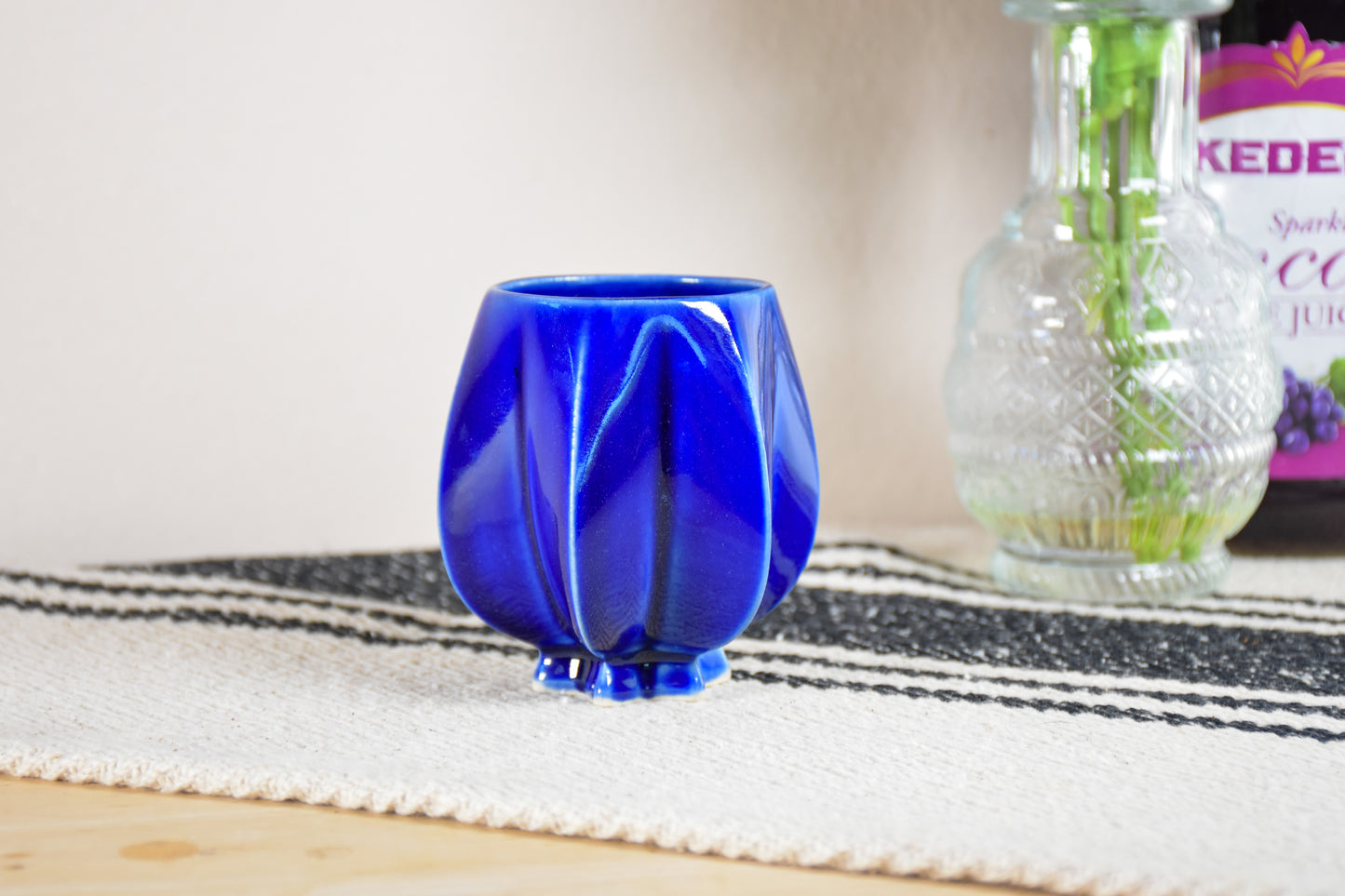 Shabbat Pom Kiddush Cup - Jewcy Blue