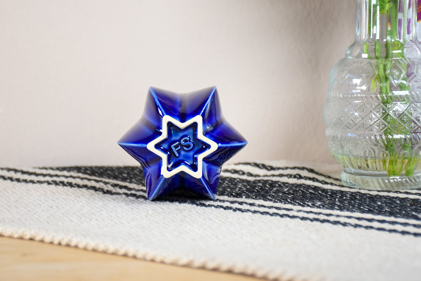 Shabbat Pom Kiddush Cup - Jewcy Blue