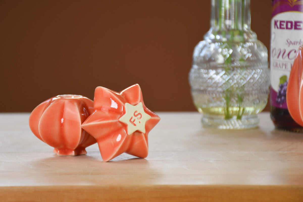 Star Shabbat Candle Holder Set, Coral