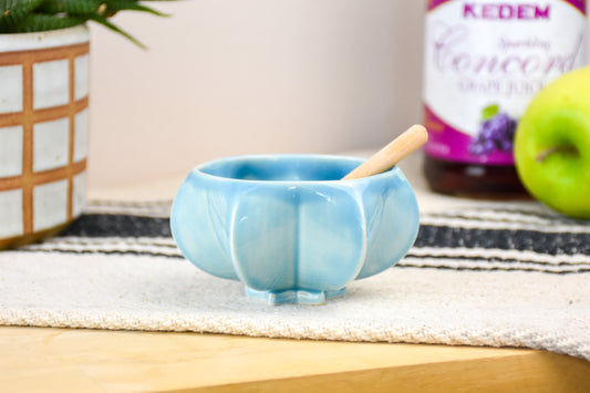 Rosh Hashanah Pom Honey Pot - Aquamarine
