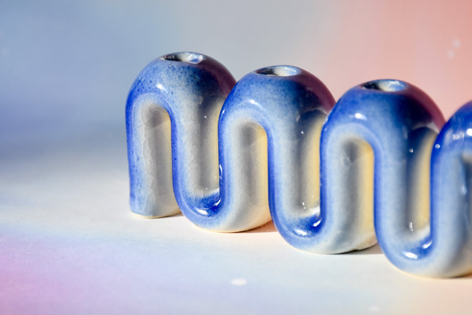 Hanukkah Menorah Blue Fade Detail