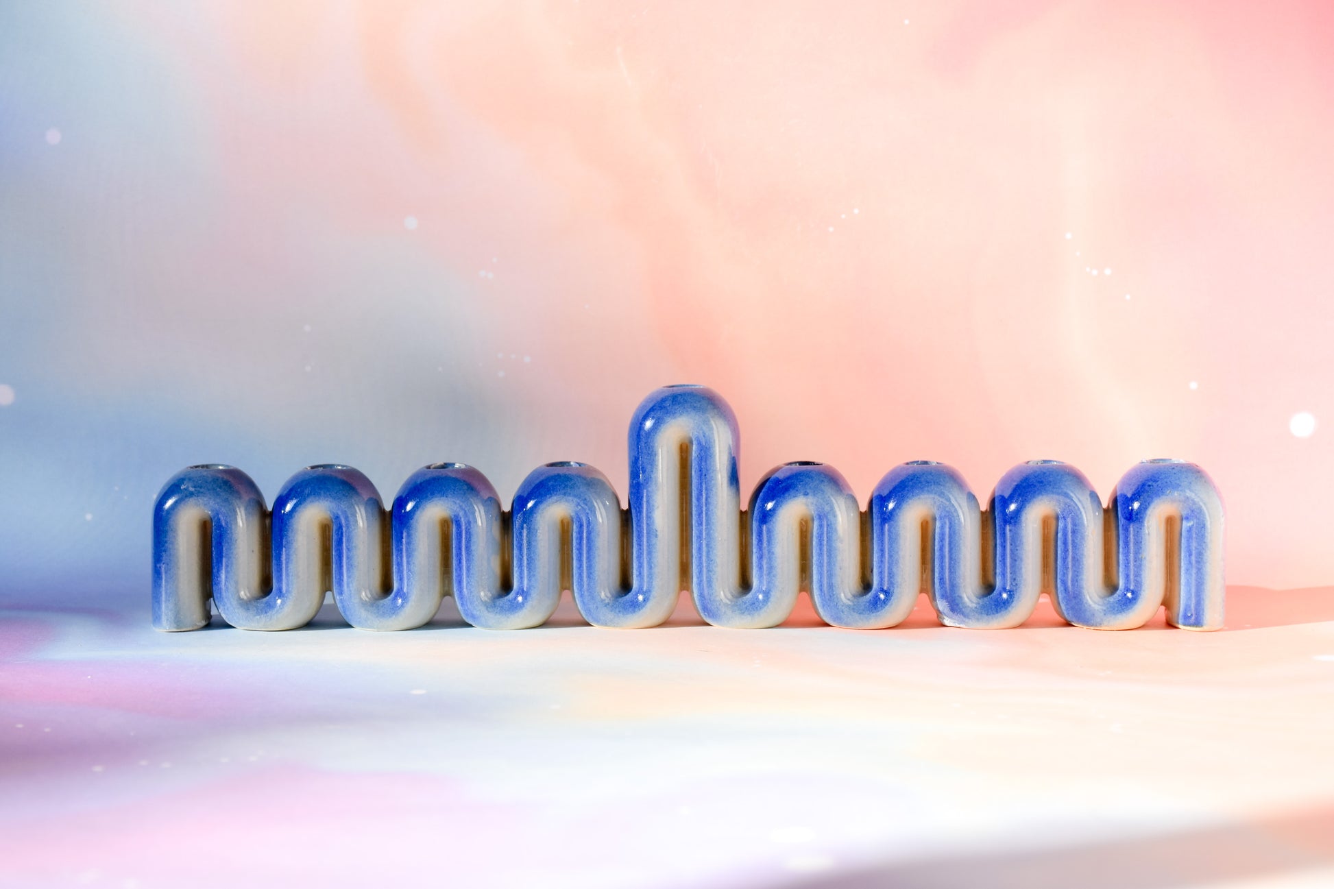 Hanukkah Menorah Blue Fade Front