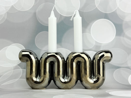 Shabbat Candle Holder - Chrome