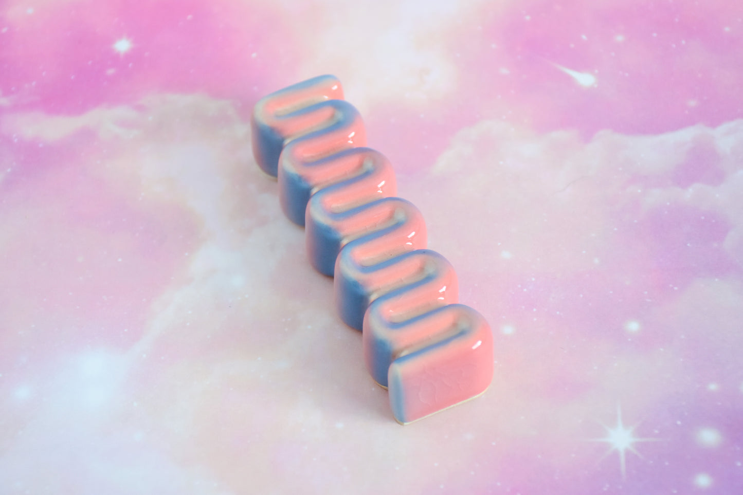 Ribbon Mezuzah - Cotton Candy Fade