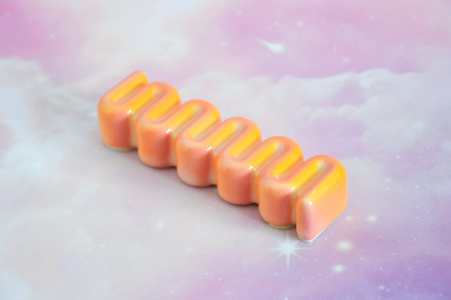 Ribbon Mezuzah - Flamingo Fade