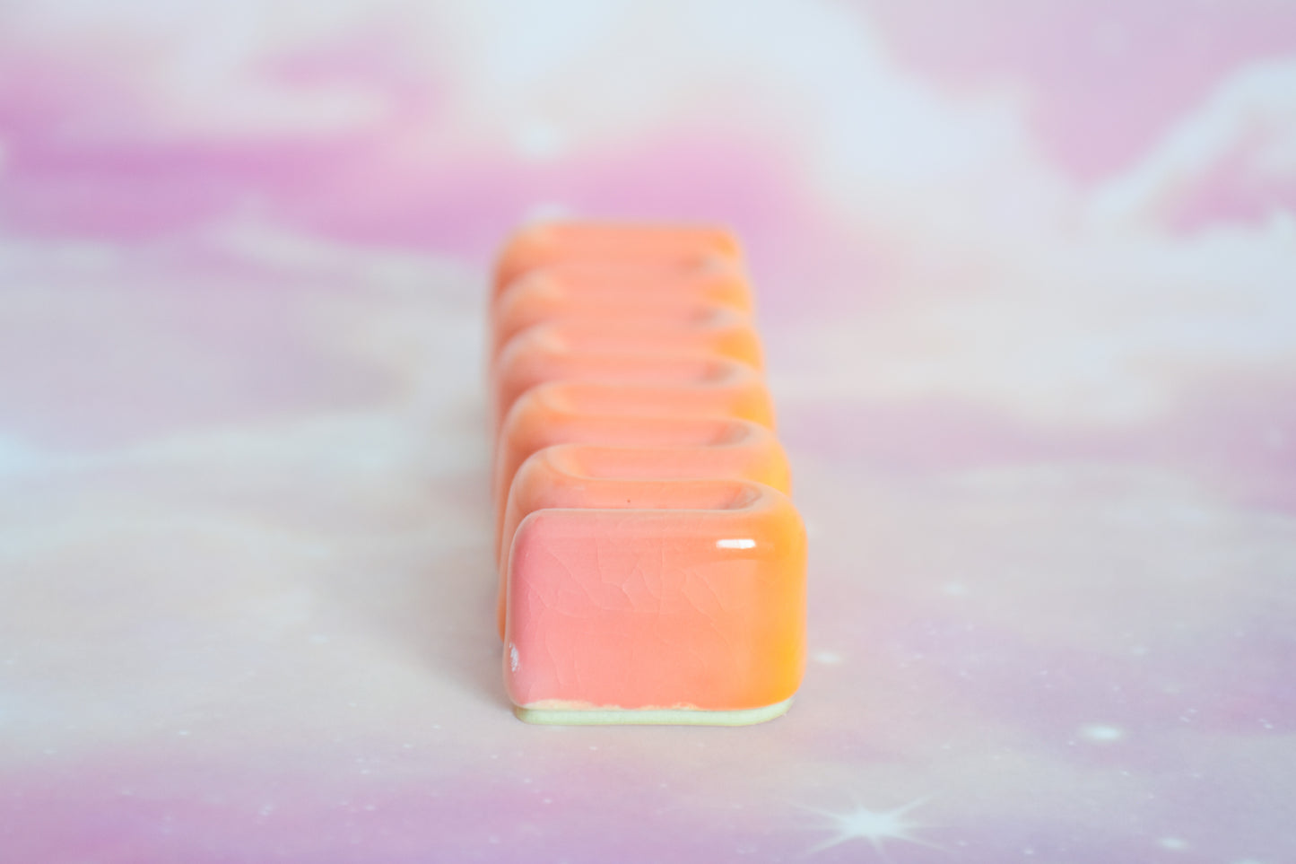 Ribbon Mezuzah - Flamingo Fade