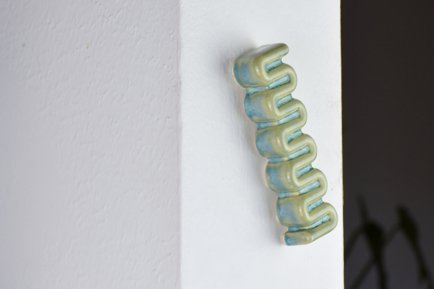 Ribbon Mezuzah - Blue and White