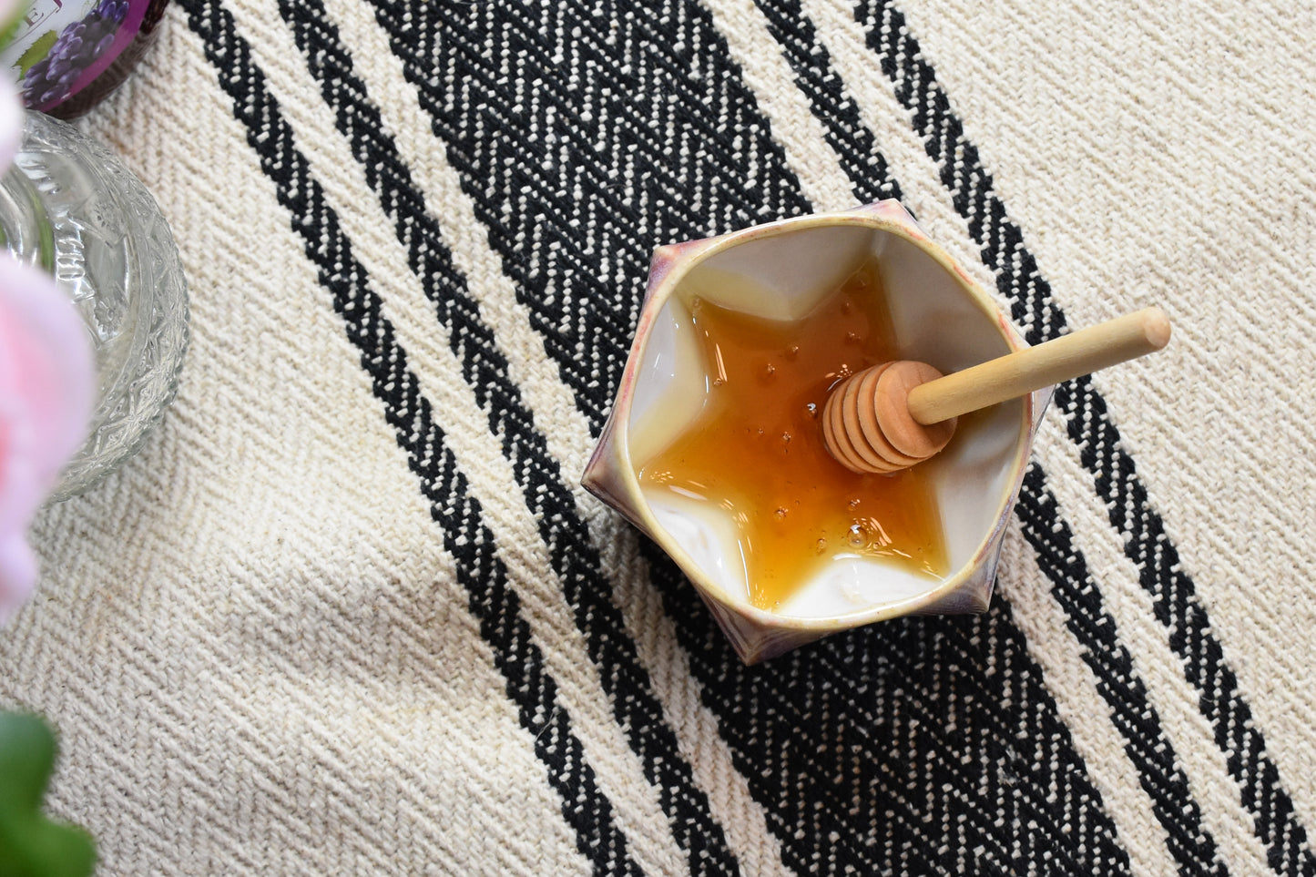 Rosh Hashanah Pom Honey Pot - Plum