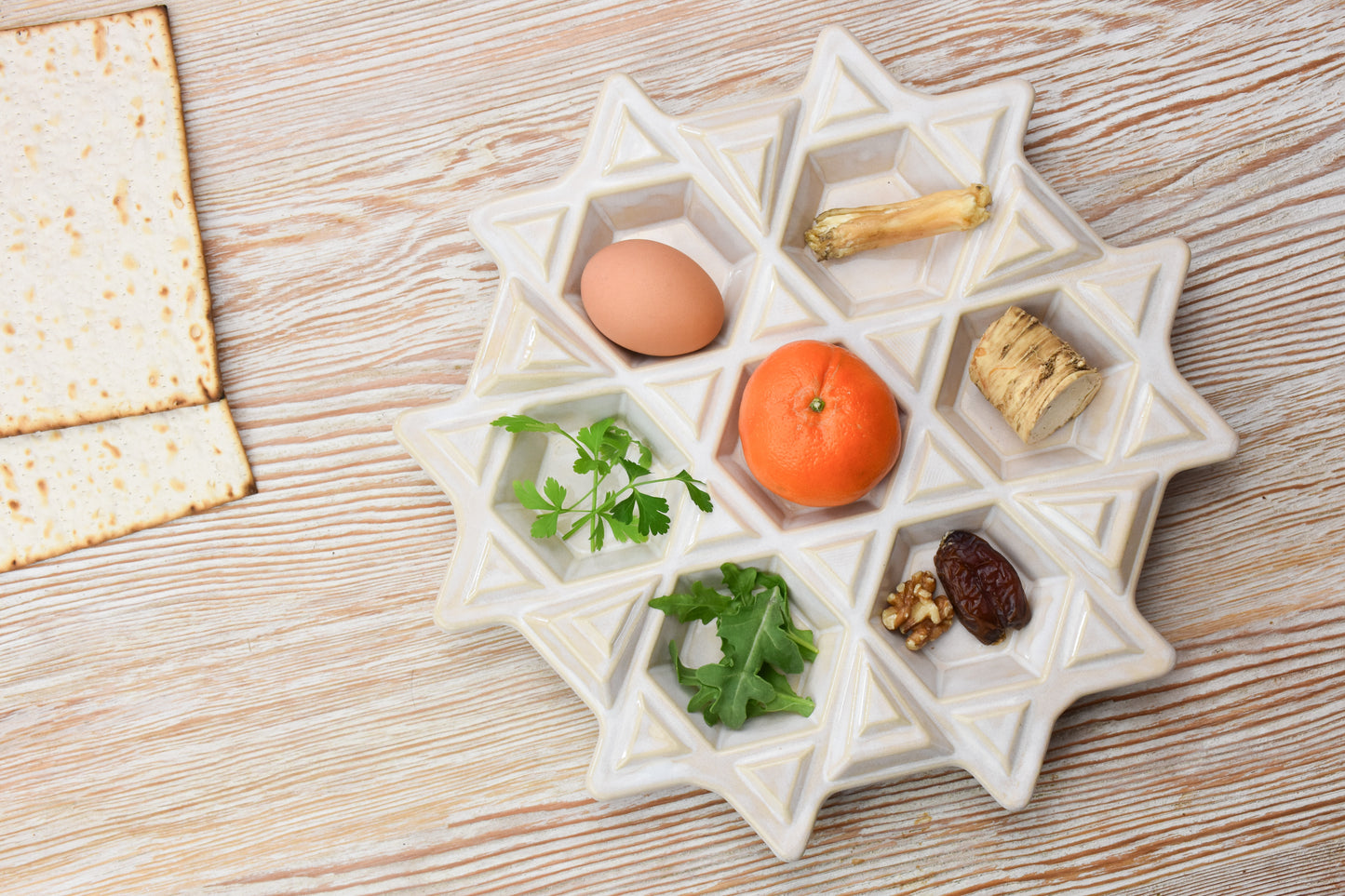 Passover Seder Plate - Cream