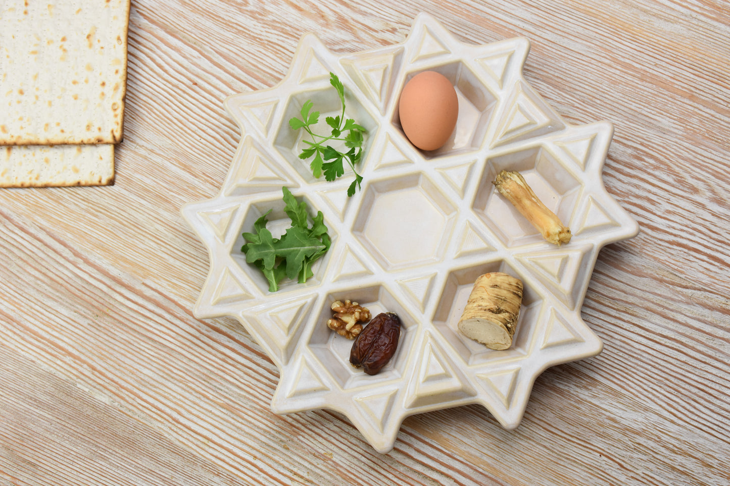Passover Seder Plate - Cream