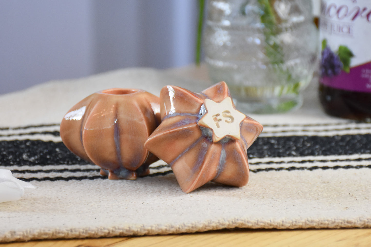 Shabbat Candle Pair - Peaches and Cream