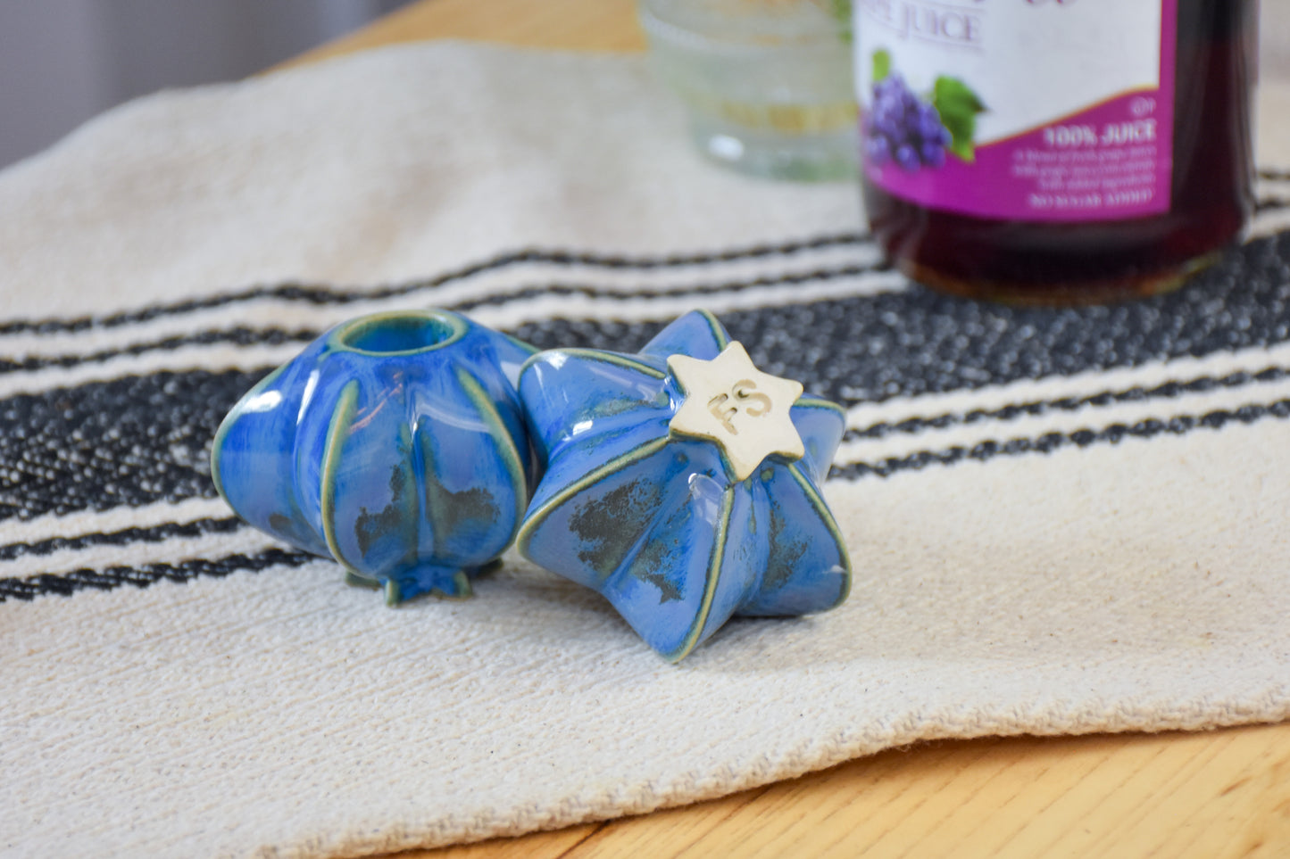 Shabbat Candle Pair - Periwinkle