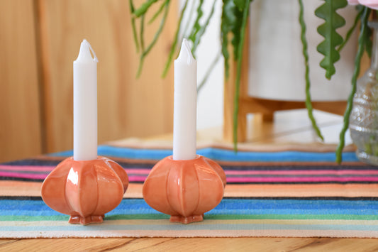 Shabbat Candle Pair - Poppy