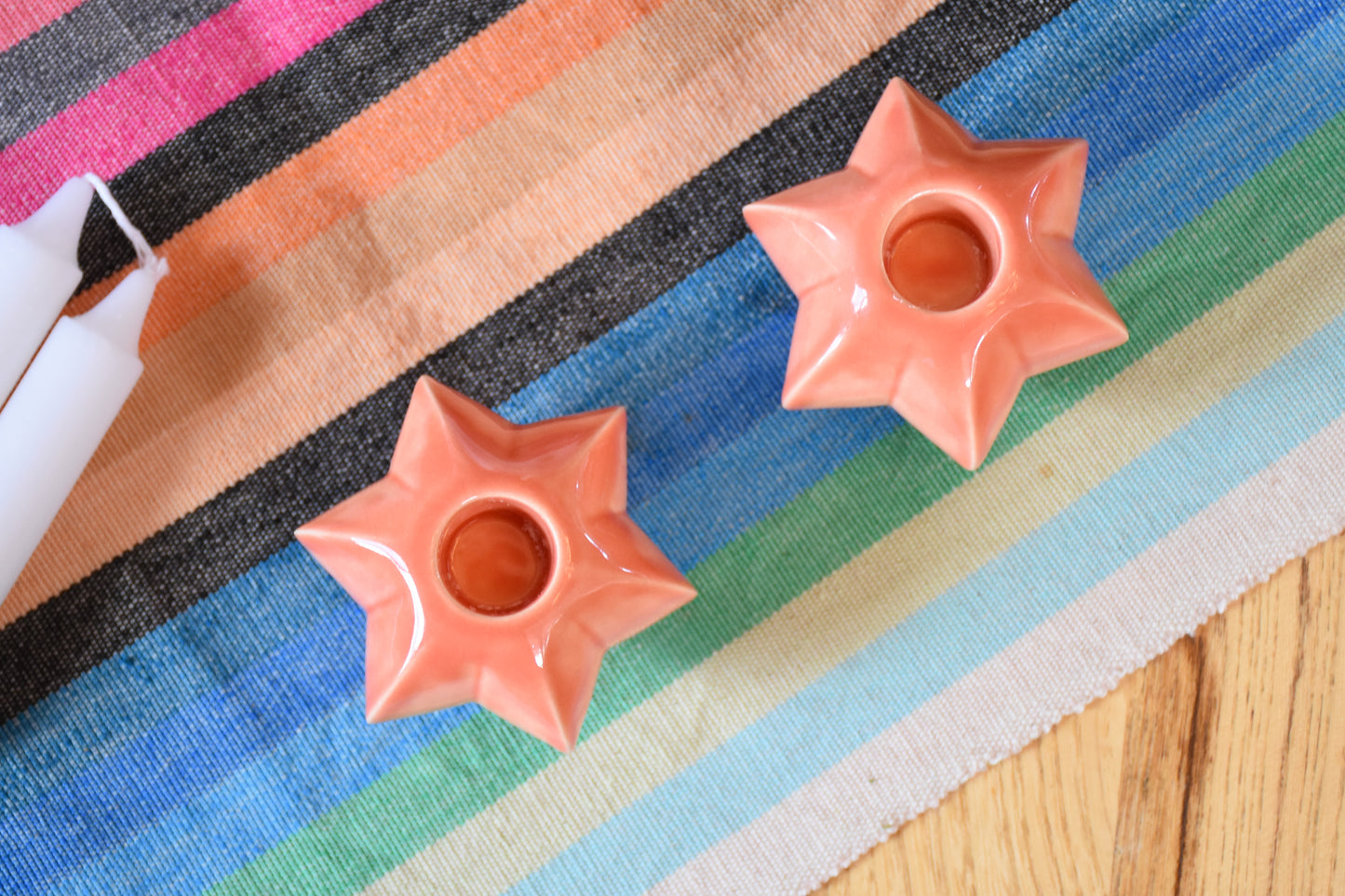 Shabbat Candle Pair - Poppy
