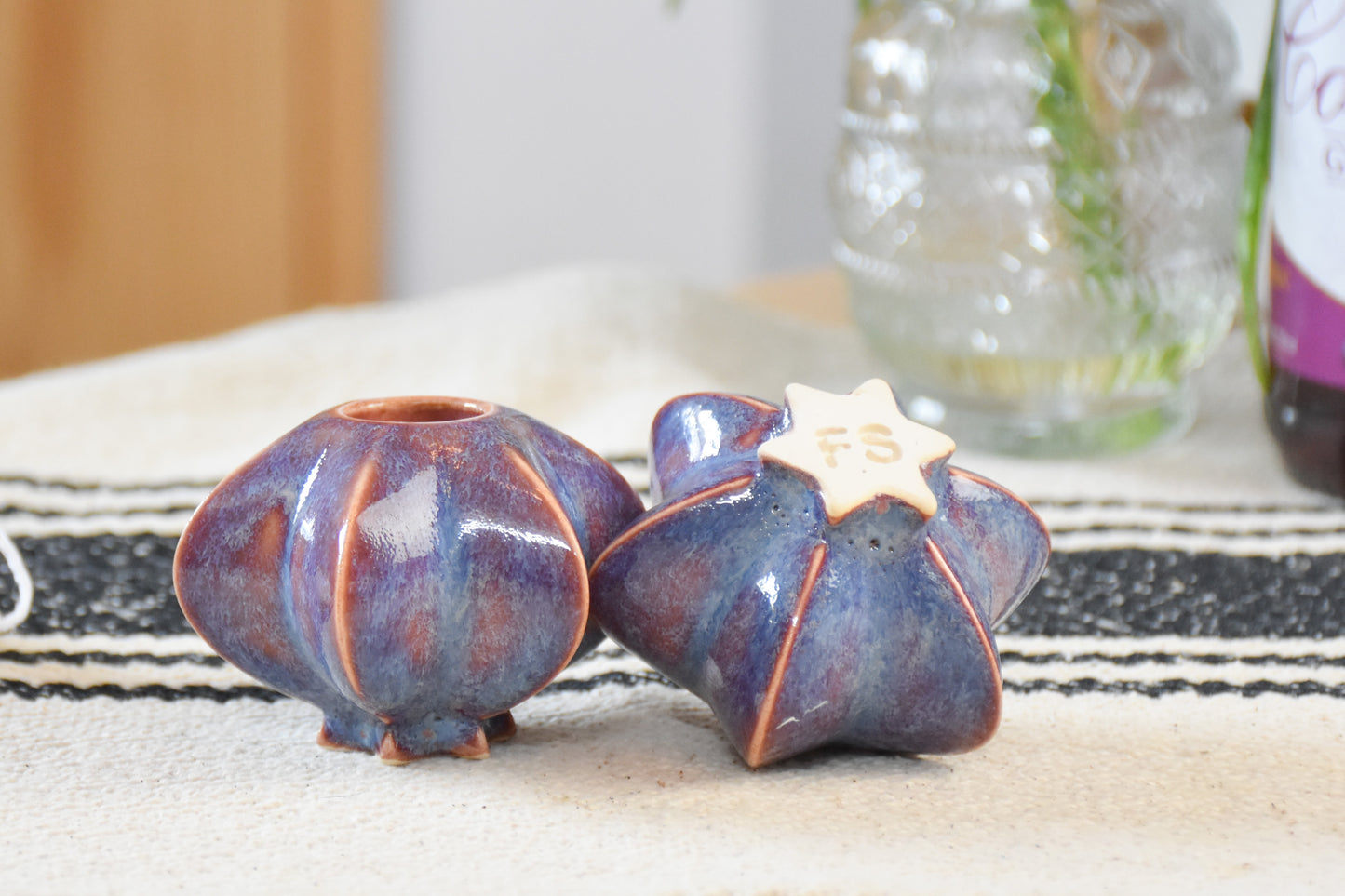 Shabbat Candle Pair - Ultraviolet