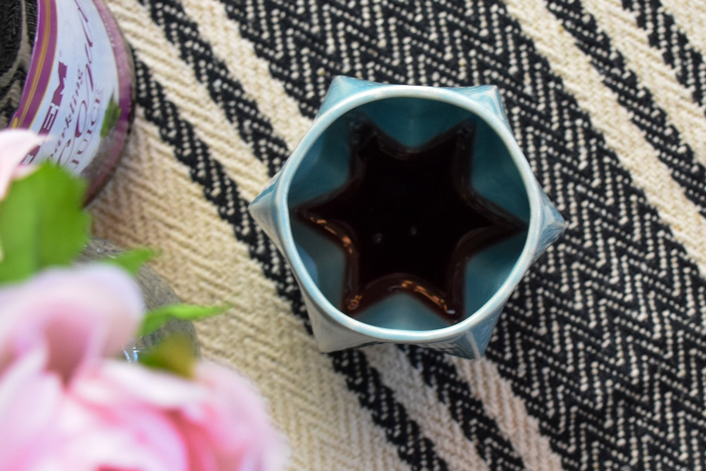 Shabbat Pom Kiddush Cup - Aquamarine