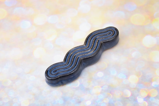 Handmade ceramic mezuzah titled 'Squizuzah Mezuzah - Dark Denim' – modern Judaica by Feldi Studios