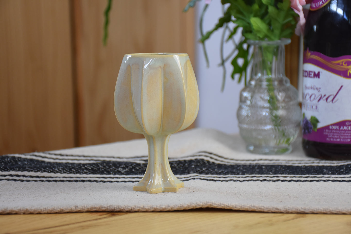 Shabbat Stemmed Kiddush Cup - Pistachio