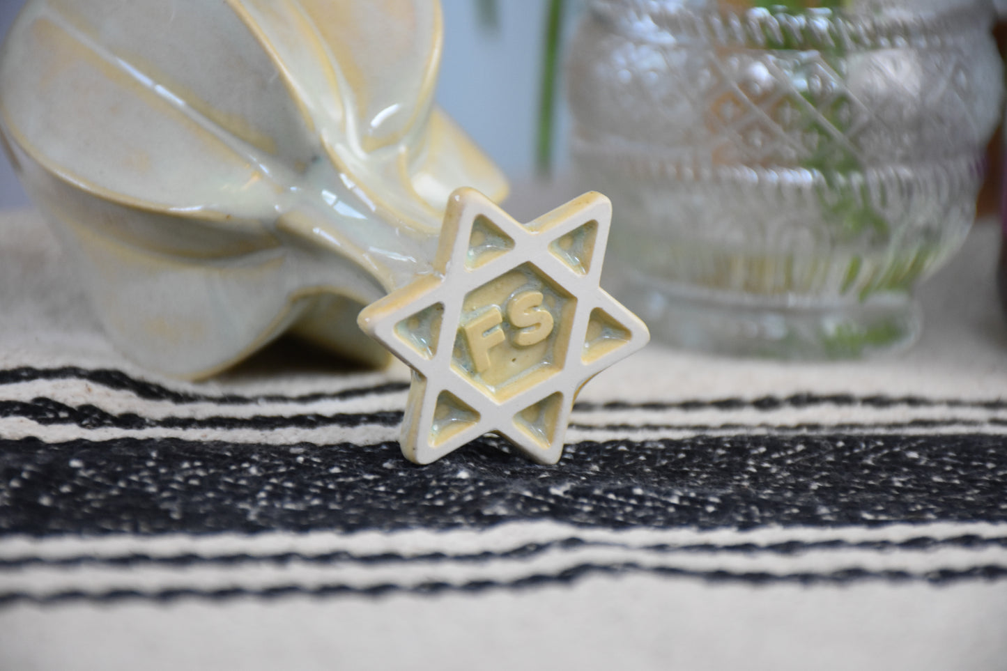 Shabbat Stemmed Kiddush Cup - Pistachio