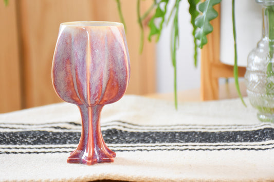 Shabbat Stemmed Kiddush Cup - Plum