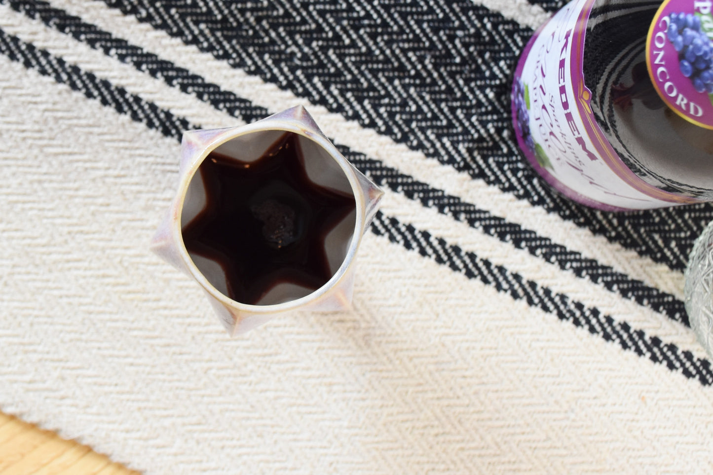 Shabbat Stemmed Kiddush Cup - Plum