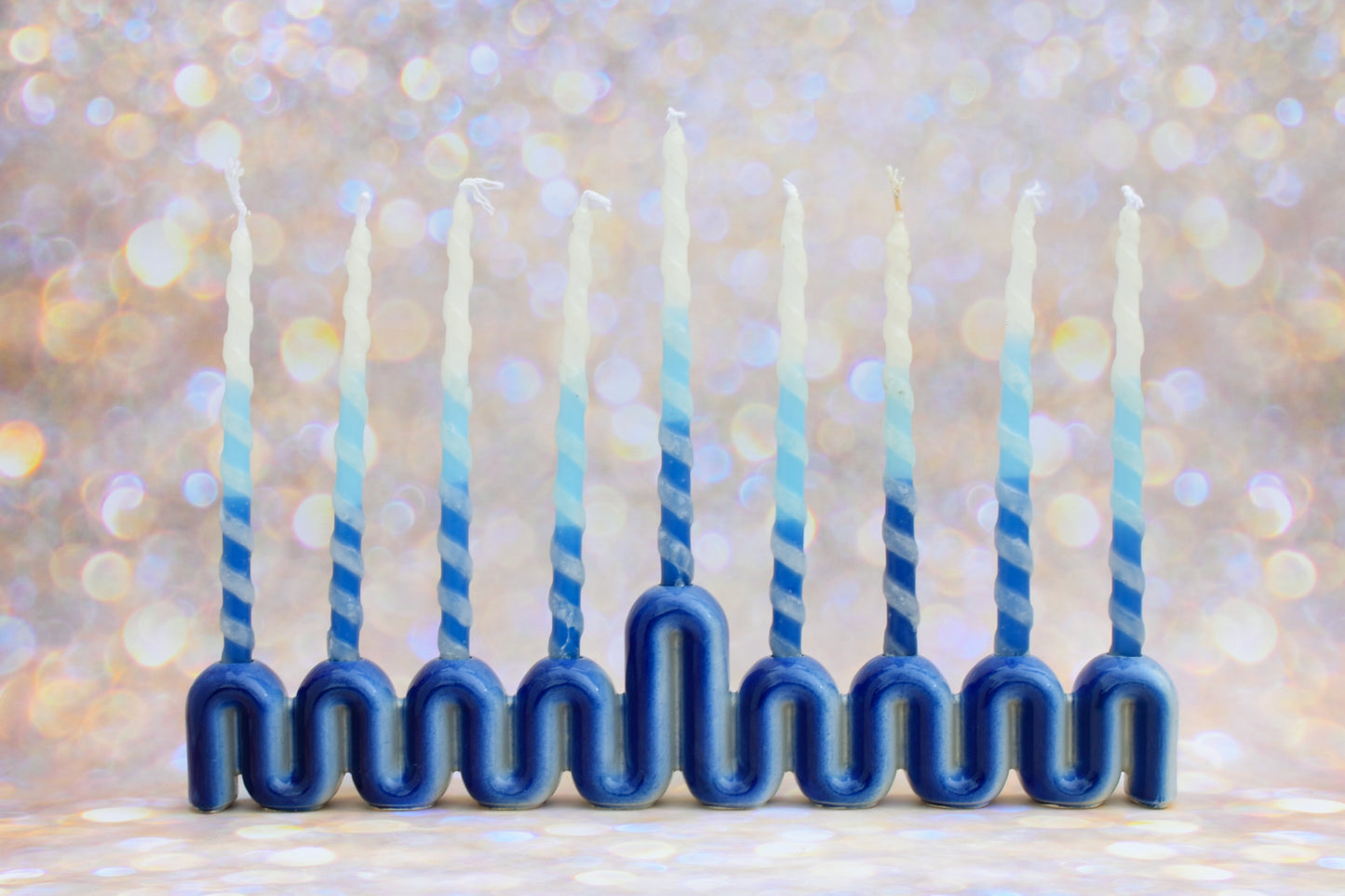 Hanukkah Menorah - Blue Fade