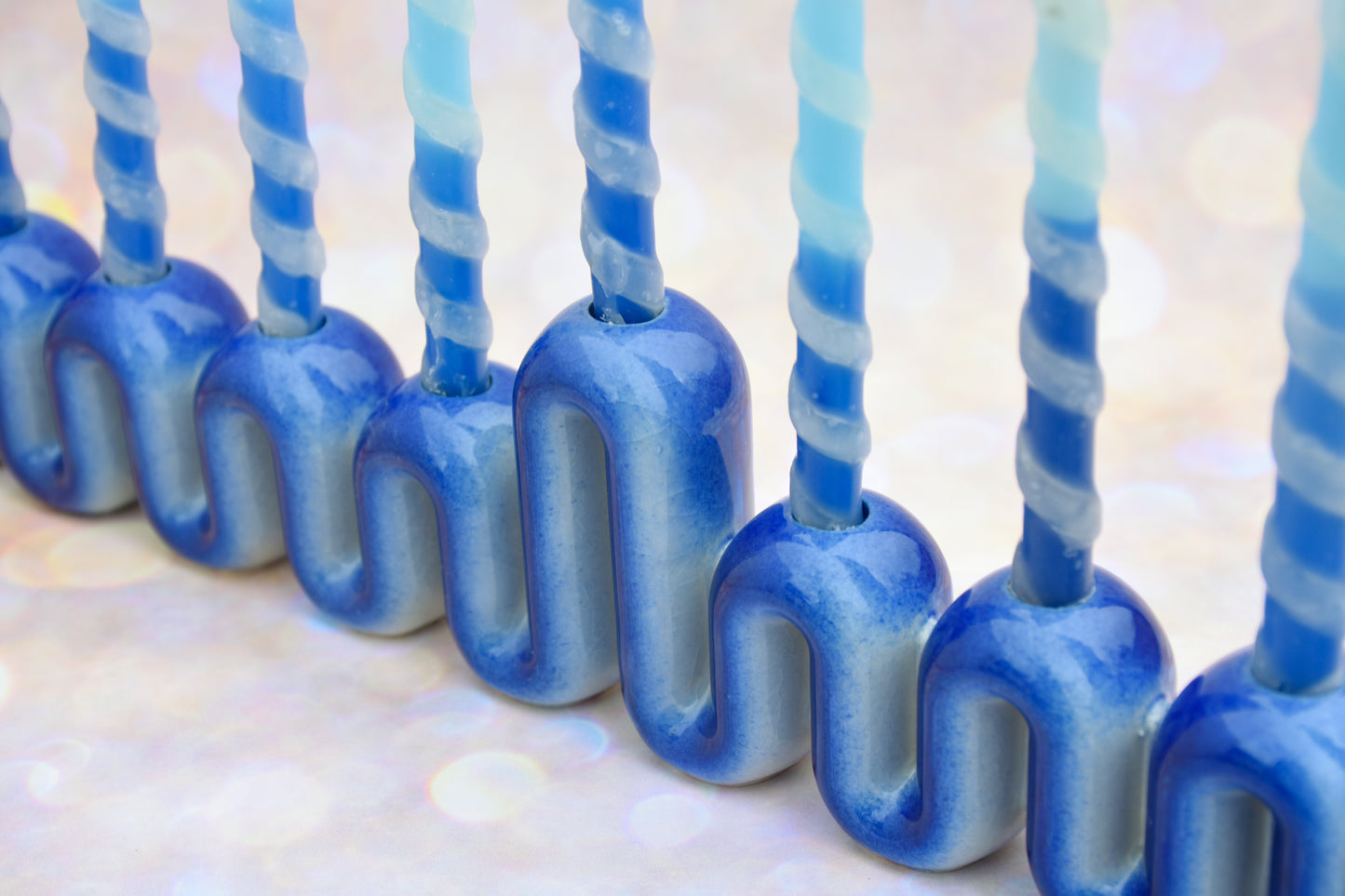 Hanukkah Menorah - Blue Fade