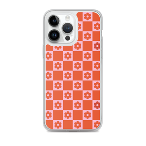 Pink and Red Flower Grid Phone Case