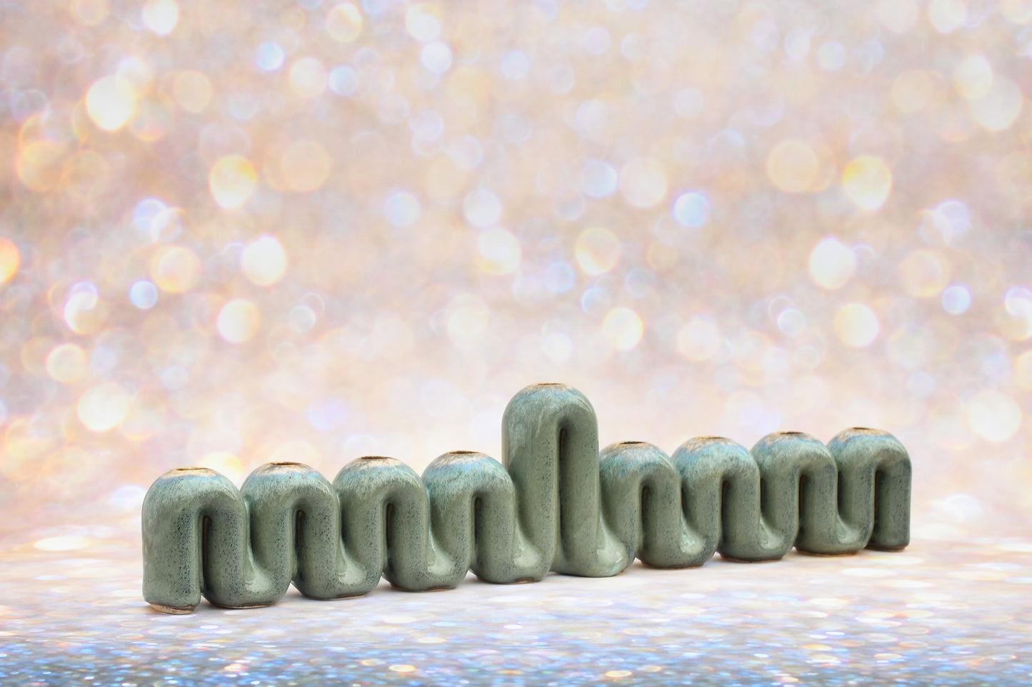 Hanukkah Menorah - Gold and Green