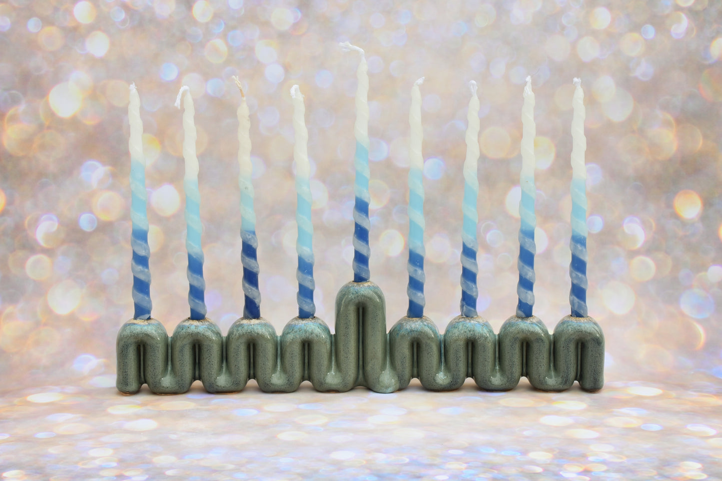 Hanukkah Menorah - Gold and Green