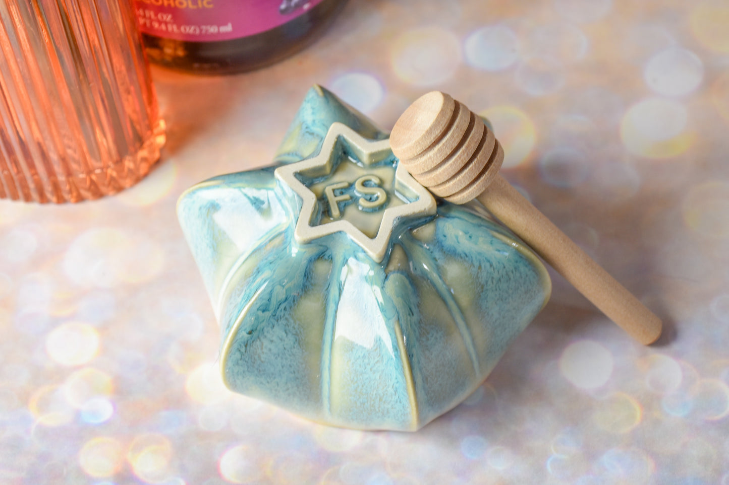 Pom Honey Pot - Blue and White